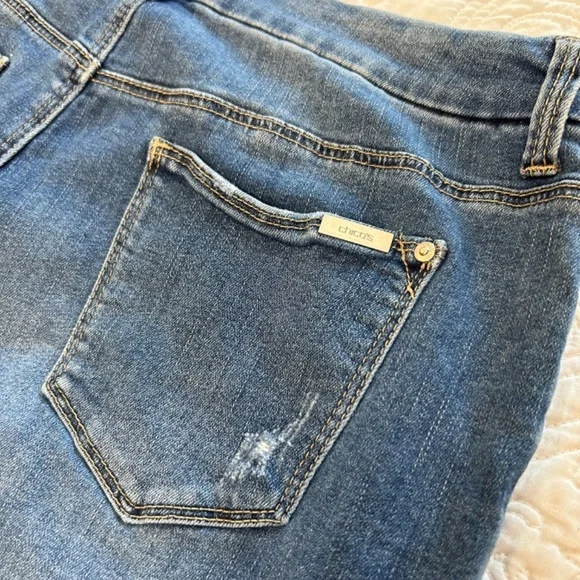 CHICO'S Embroidered Ankle Jeans - So Slimming Girlfriend - Picture 10 of 14